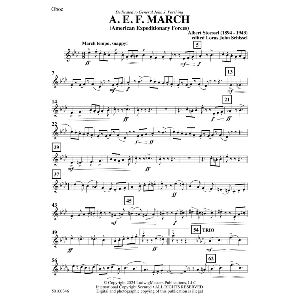 AEF March (arr. Loras John Schissel) - Oboe
