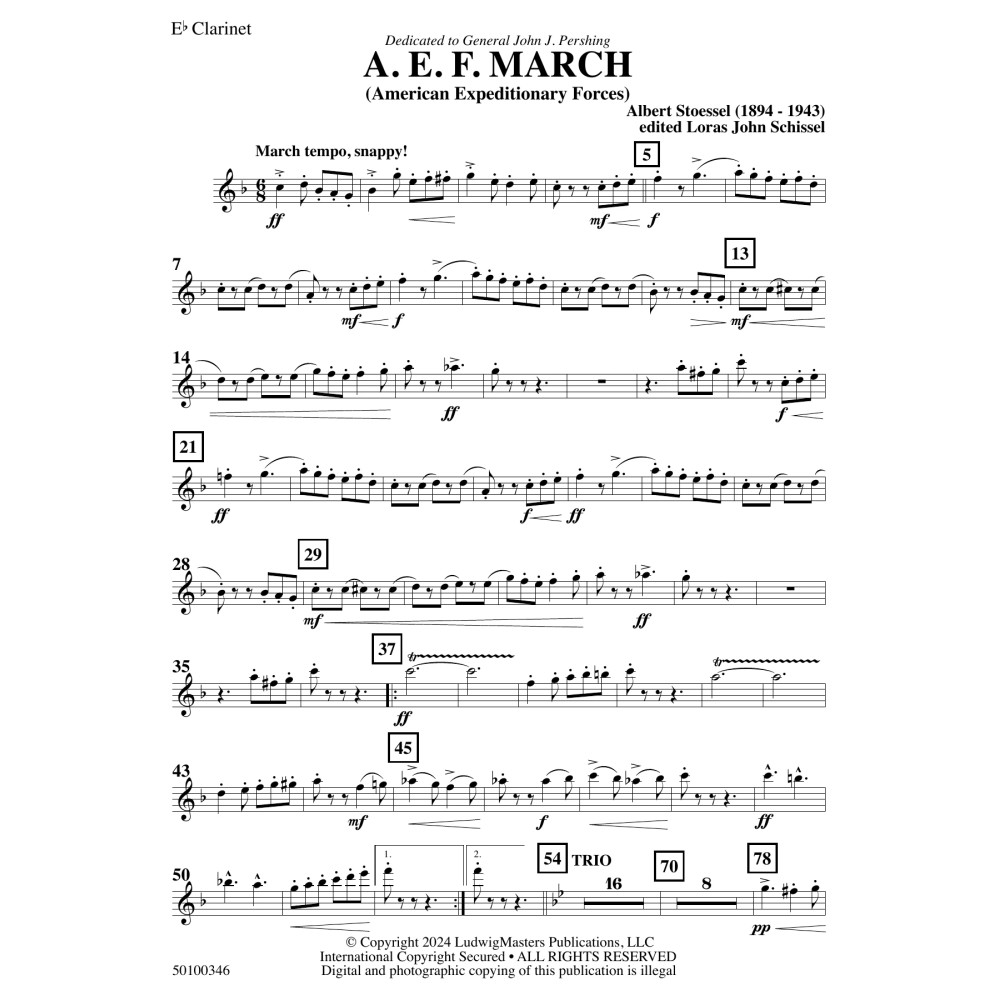 AEF March (arr. Loras John Schissel) - Eb Clarinet