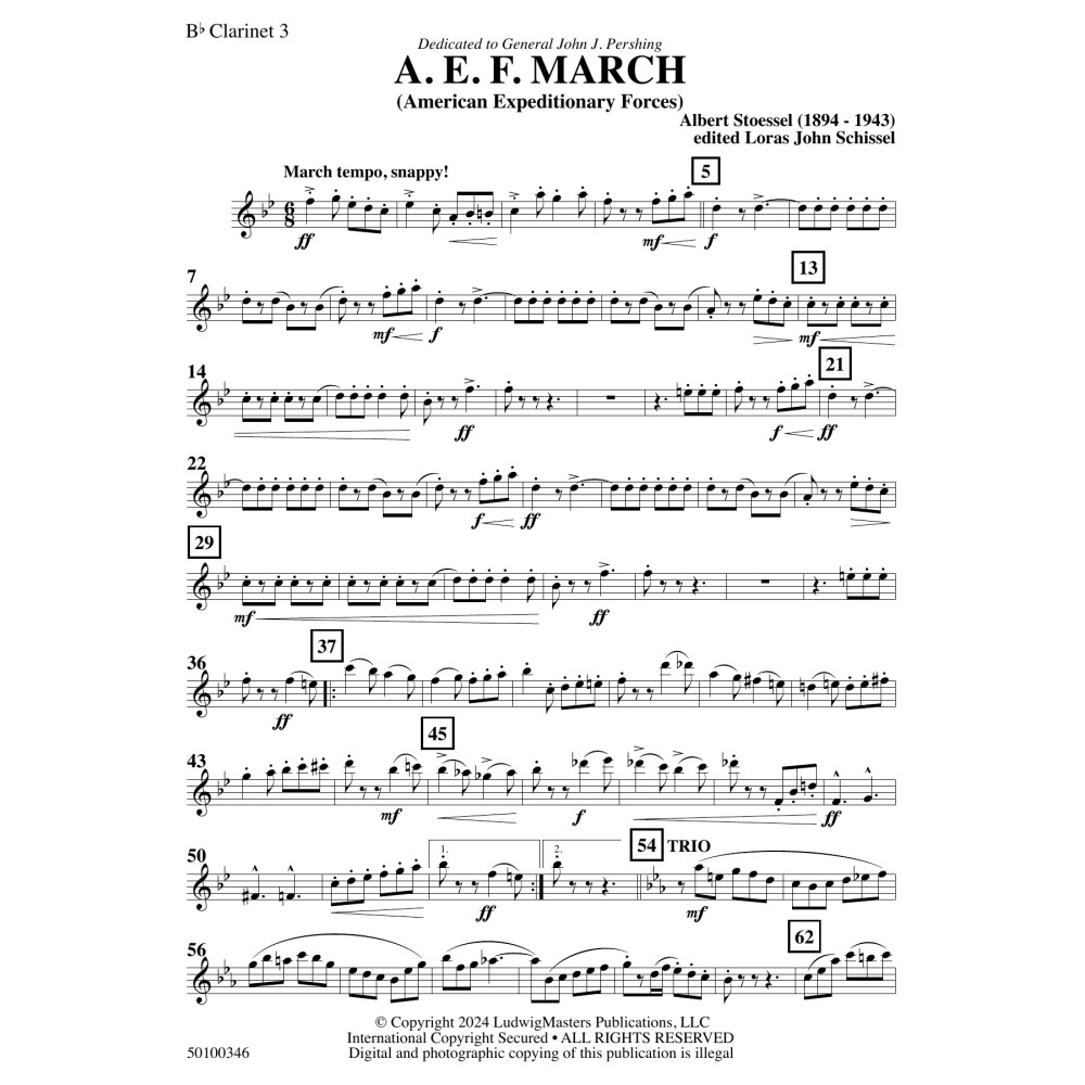AEF March (arr. Loras John Schissel) - Clarinet 3