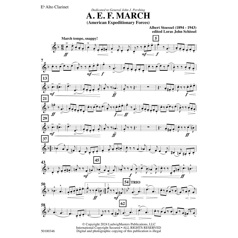 AEF March (arr. Loras John Schissel) - Alto Clarinet
