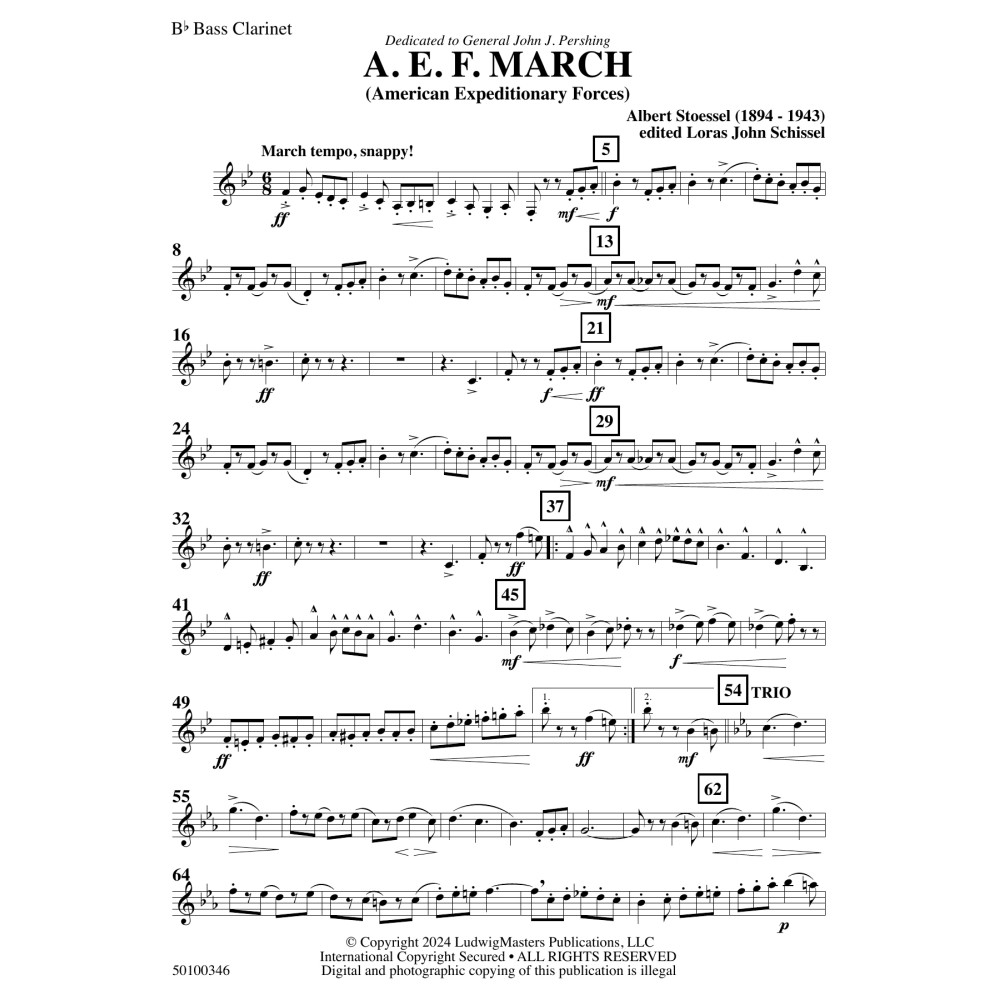 AEF March (arr. Loras John Schissel) - Bass Clarinet