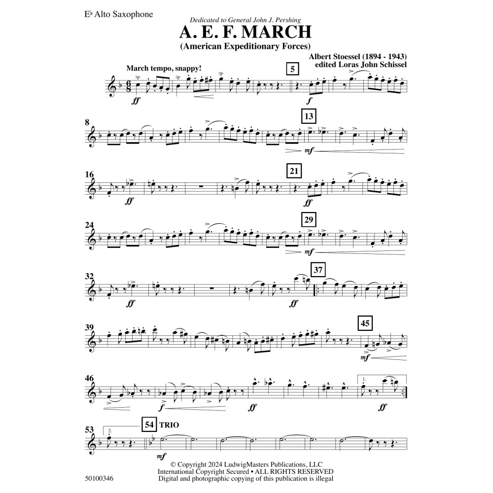 AEF March (arr. Loras John Schissel) - Alto Saxophone