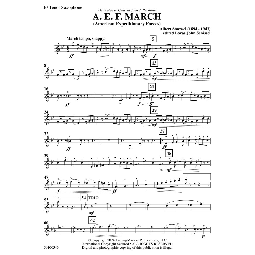 AEF March (arr. Loras John Schissel) - Tenor Saxophone