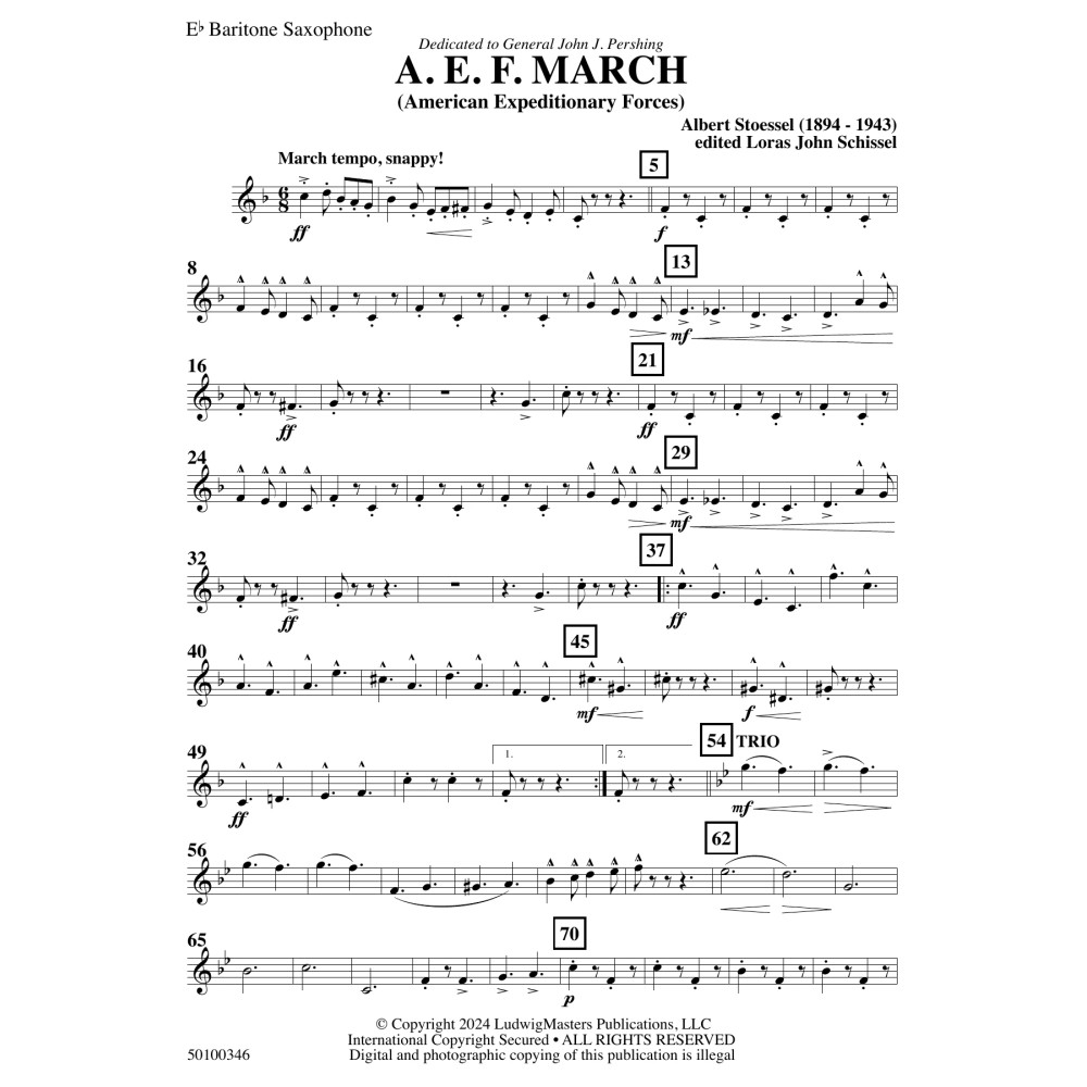 AEF March (arr. Loras John Schissel) - Baritone Saxophone