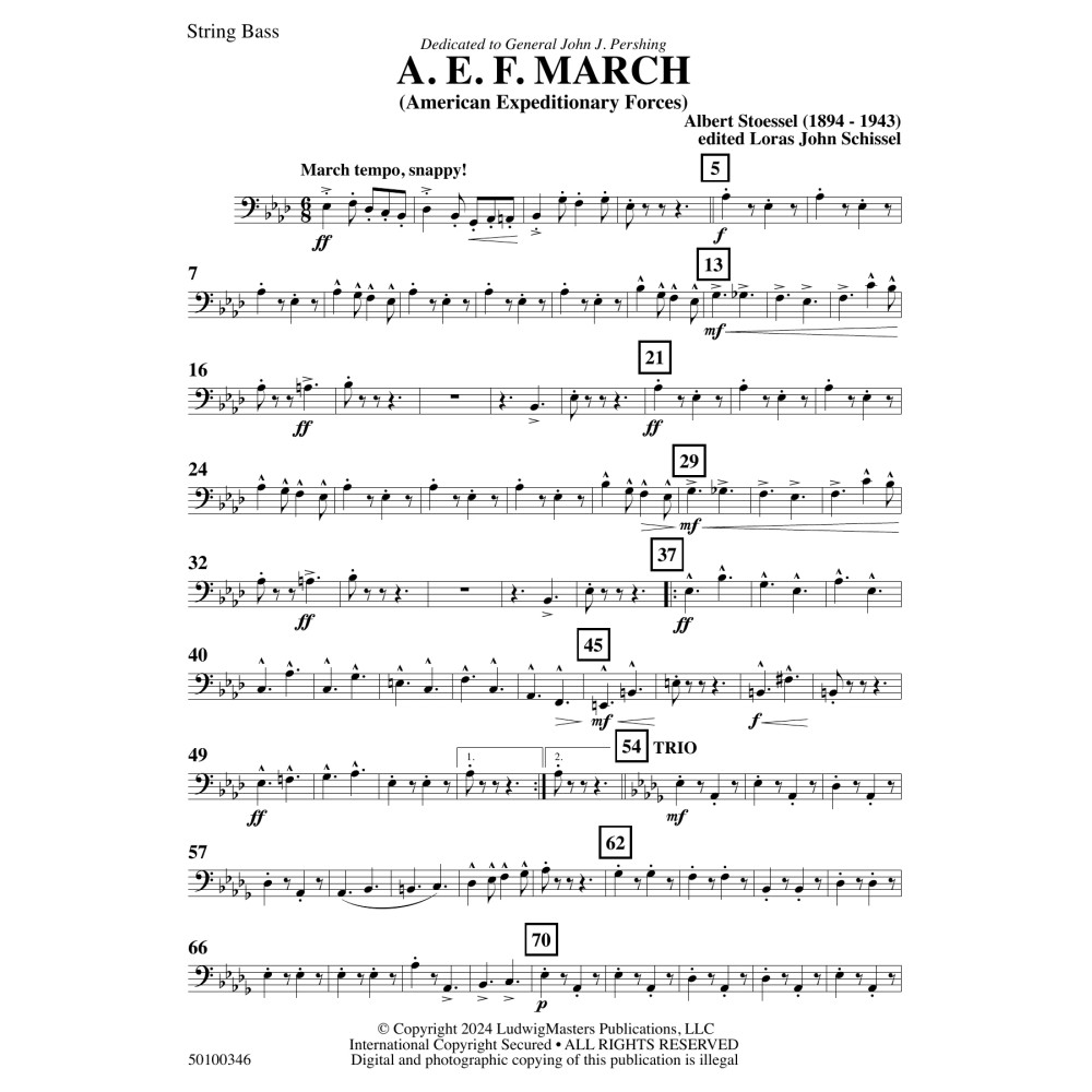 AEF March (arr. Loras John Schissel) - String Bass