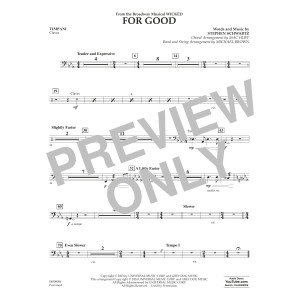 For Good (from Wicked) (arr. Michael Brown) - Timpani