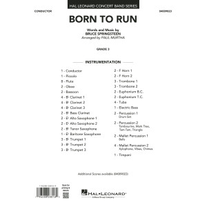 Born To Run (arr. Paul Murtha) - Conductor Score (Full Score)