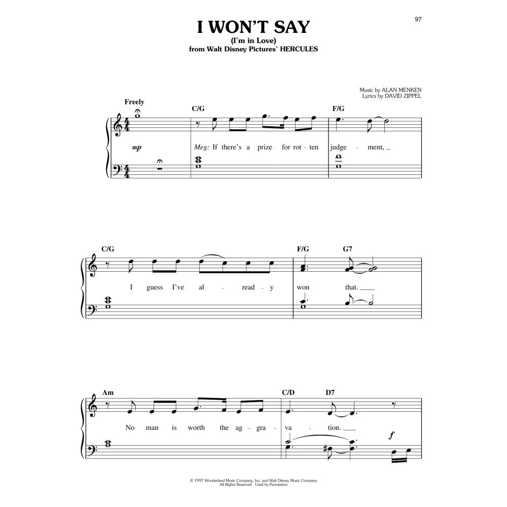 I Won't Say (I'm In Love) (from Hercules)