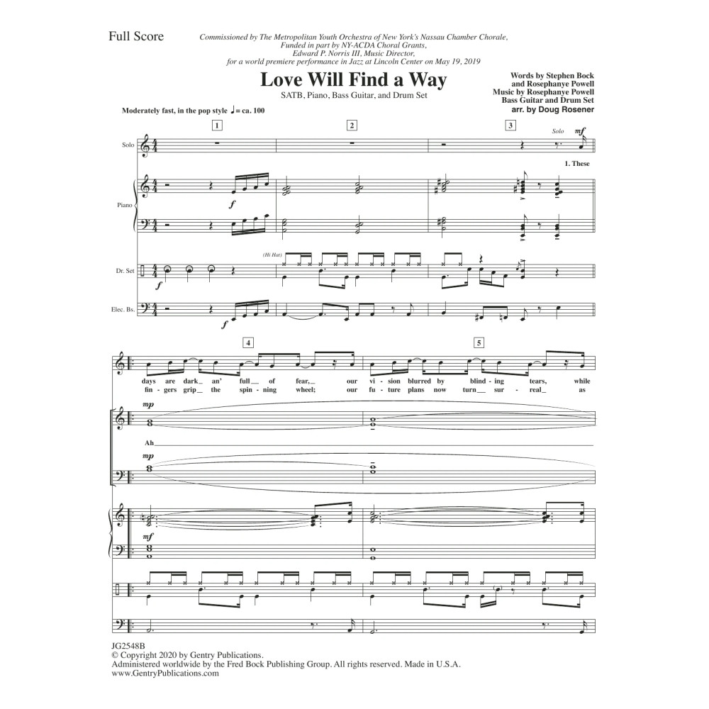 Love Will Find A Way - Full Score