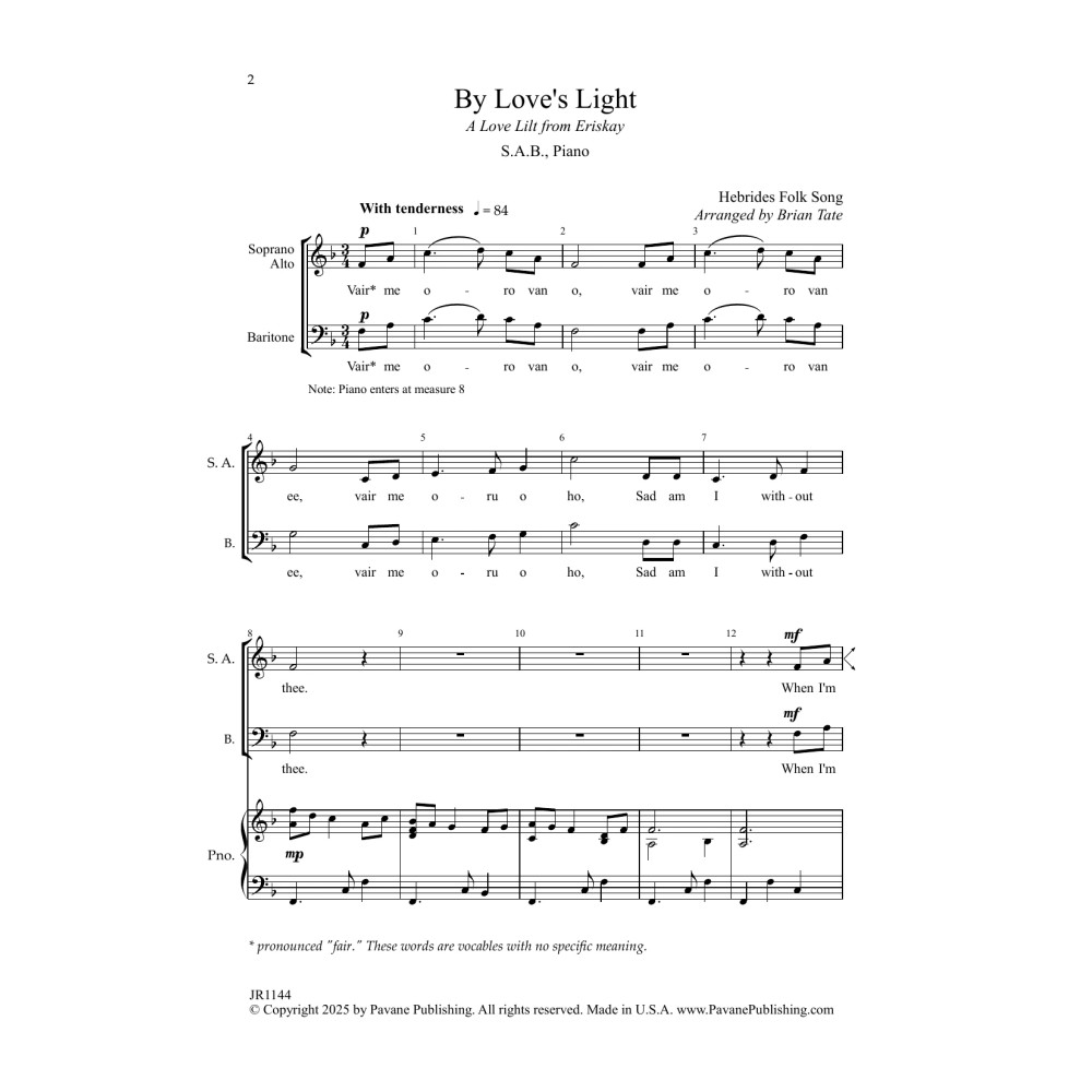 By Love's Light (arr. Brian Tate)