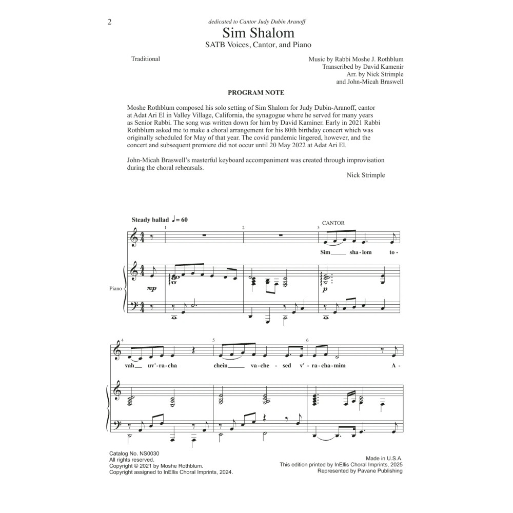 Sim Shalom (arr. Nick Strimple and John-Micah Braswell)