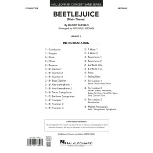 Beetlejuice (Main Theme) (arr. Michael Brown) - Conductor Score (Full Score)