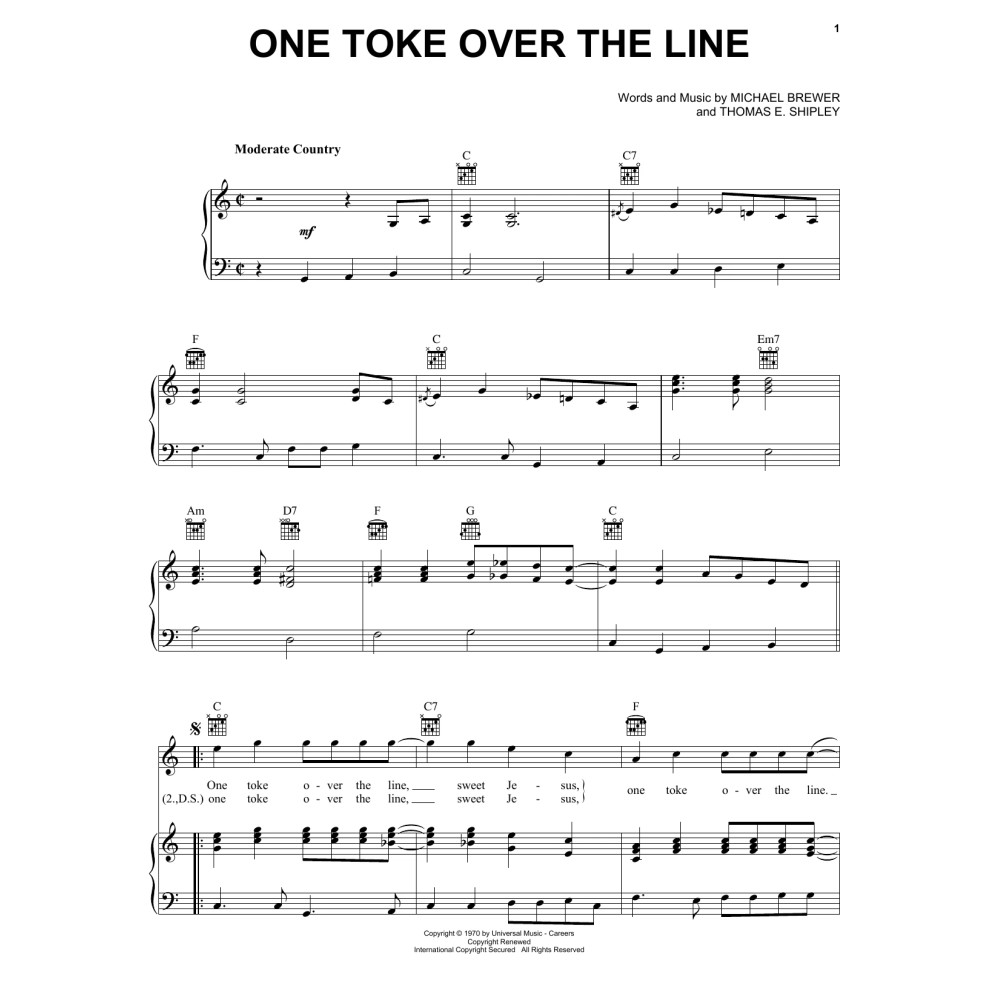 One Toke Over The Line
