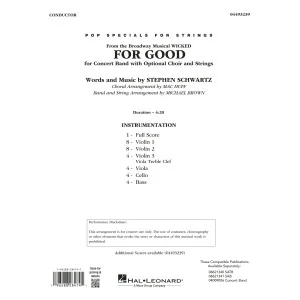 For Good (from Wicked) (String Pak to accompany Band & Choir) - Conductor Score (Full Score)
