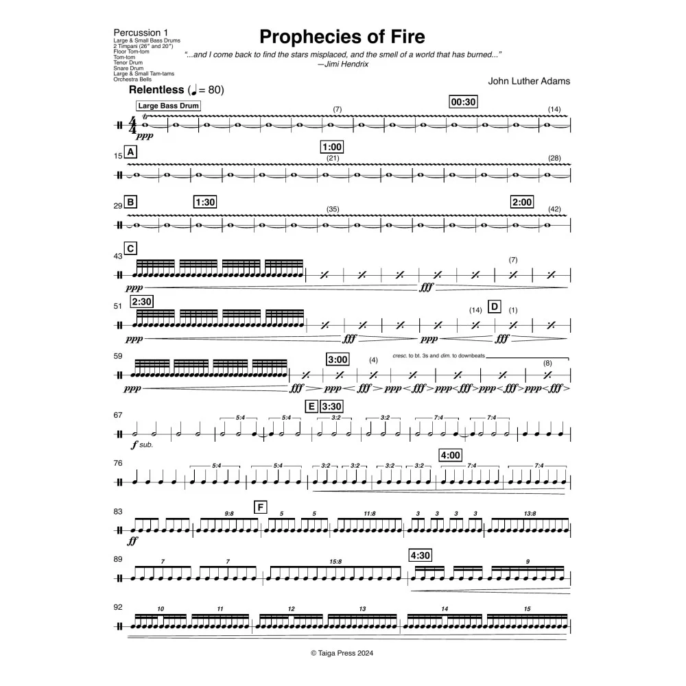 Prophecies of Fire - Percussion 1
