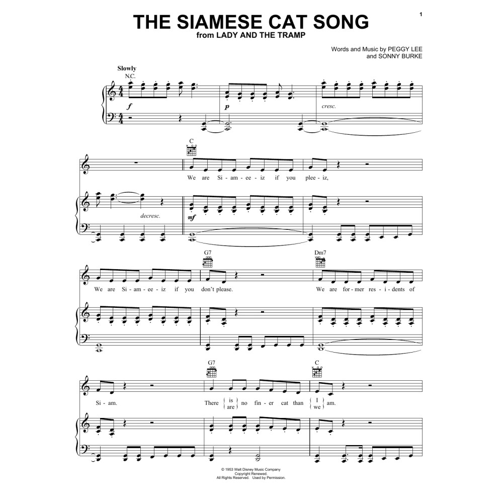The Siamese Cat Song (from Lady And The Tramp)