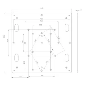 Placa de acero Modula de 80x80 cm en negro | Green Musicians