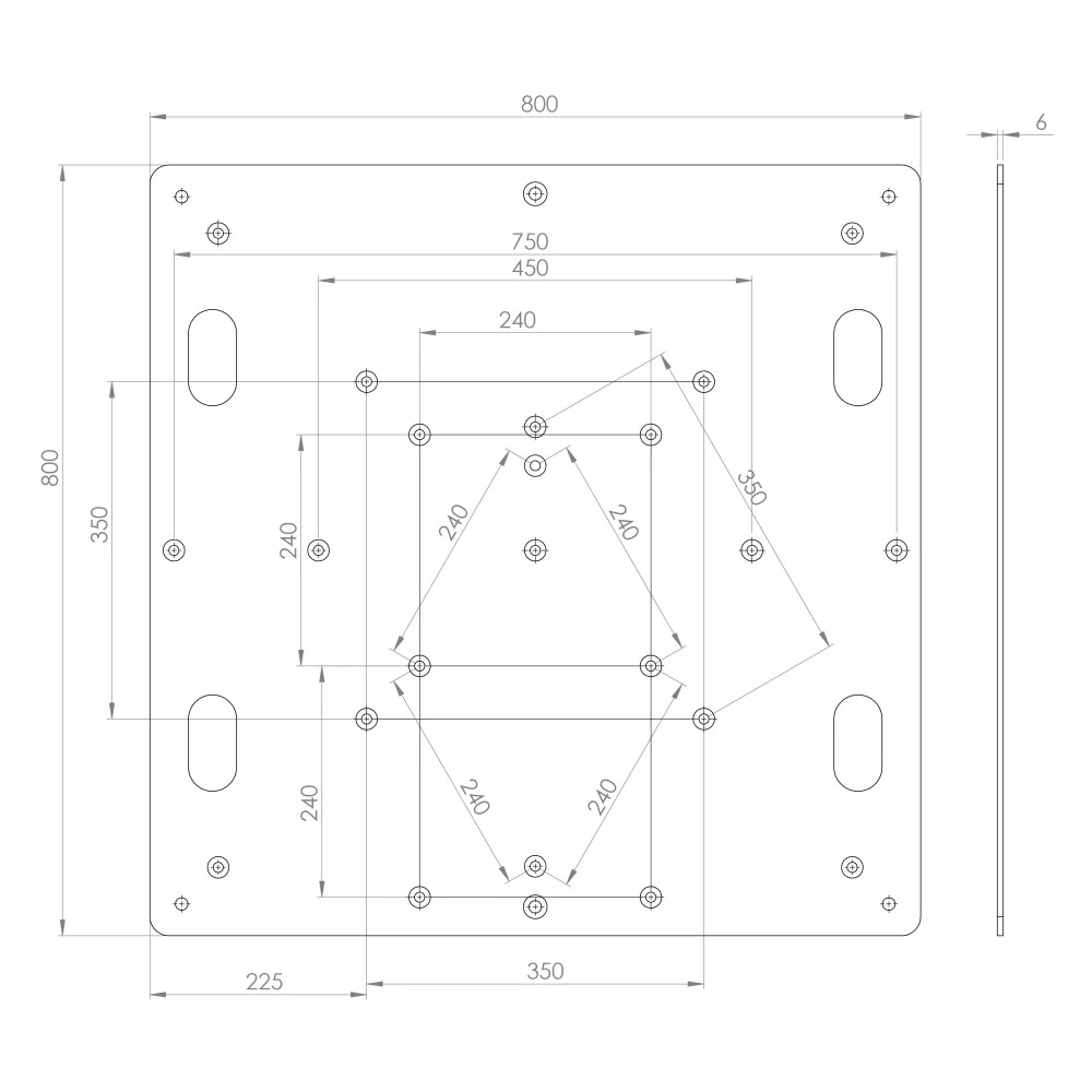 Modula Steel plate measuring 80x80 cm in black | Green Musicians