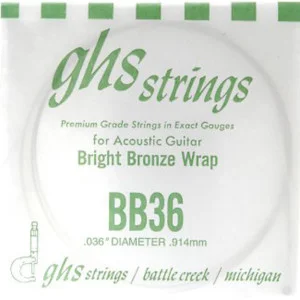 .36 Corde séparée Enroulement simple Bronze brillant pour guitare acoustique | Green Musicians