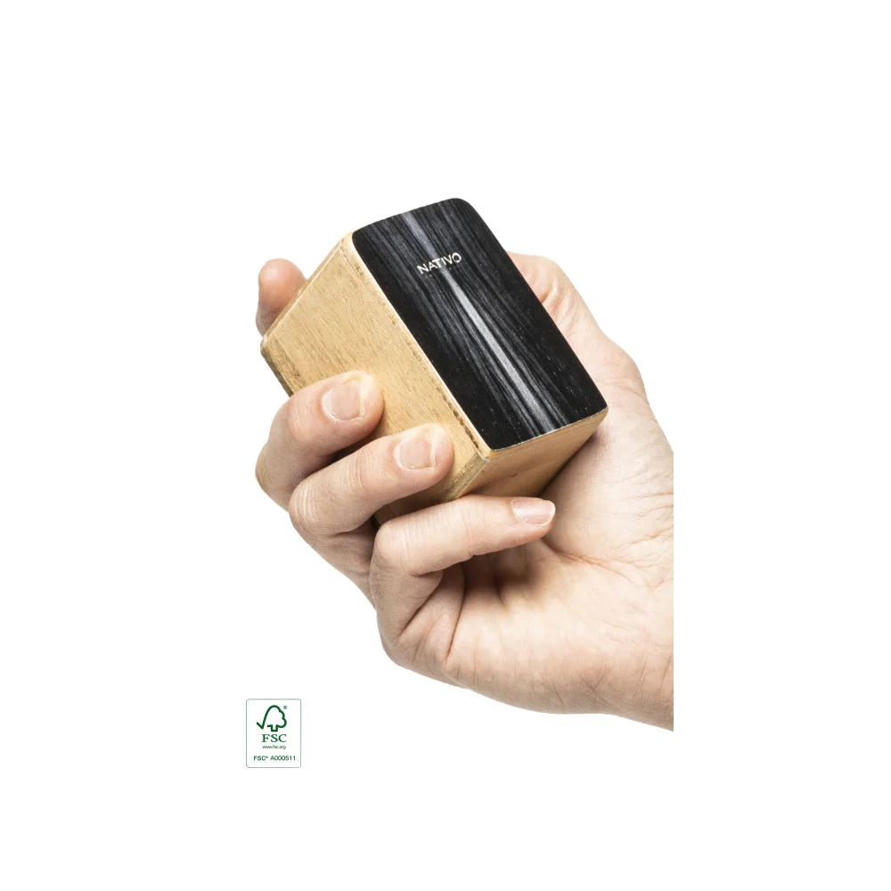 Mini cajón shaker, panel frontal negro - Cajón miniatura portátil de roble | Green Musicians