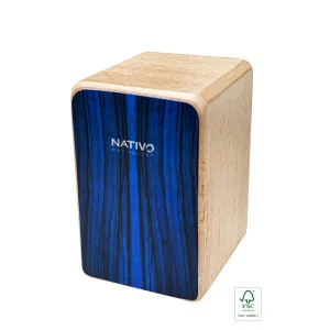 Mini cajon shaker, panneau avant bleu