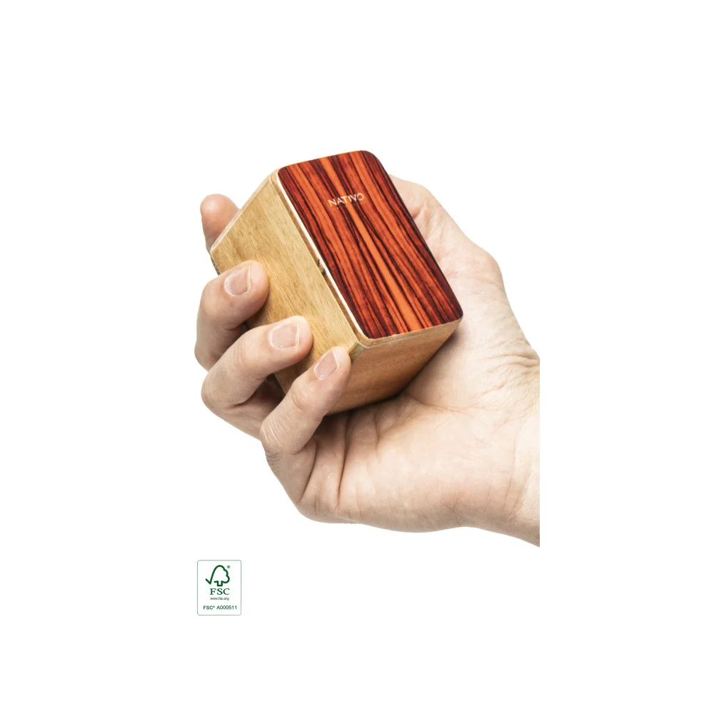 Mini cajón shaker, panel frontal rojo - Percusión compacta en roble FSC