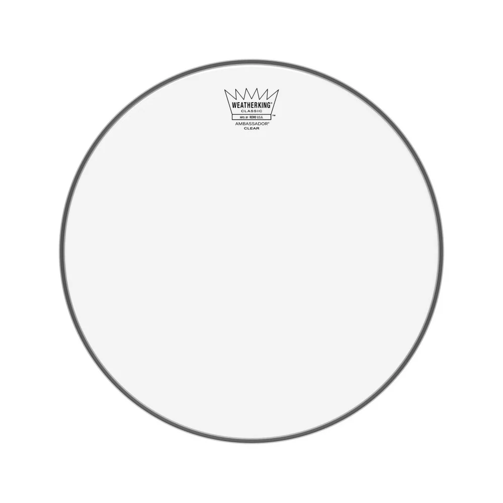 Peau de frappe Ambassador transparente 13" Classic Fit - Remo pour batterie vintage ou personnalisée