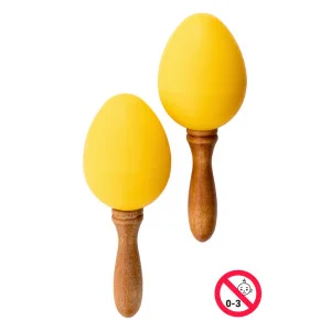 Par de maracas huevo de plástico amarillo - Green Musicians
