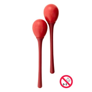 Par de maracas huevo de plástico con mango largo para niños