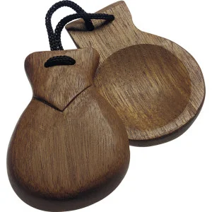 Par de castañuelas de madera Padouk - Instrumento de percusión tradicional