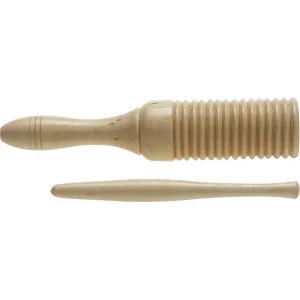 Tube résonant güiro avec maillet - Instrument de percussion en bois d'ailante