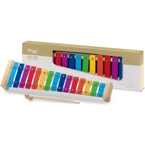 Metalófono de 15 láminas de colores y 2 baquetas - Green Musicians