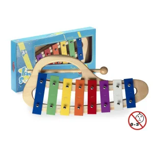 Metalófono curvo con 8 láminas de diferentes colores – Juguete musical infantil a partir de 3 años