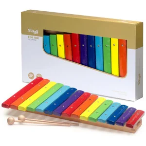 Xylophon 15 bunte Klangplatten mit Holzschlägeln | Green Musicians