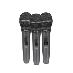 Lot de 3 microphones dynamiques cardioïdes pour représentations live - Green Musicians