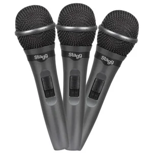 Lot de 3 microphones dynamiques cardioïdes pour représentations live