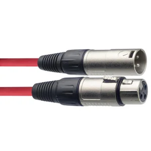 Câble de microphone XLR/XLR (m/f) 3 m rouge | Green Musicians