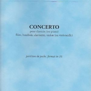 Partition Concerto pour clavecin, flute, hautbois, clarinette et violon de Manuel de Falla