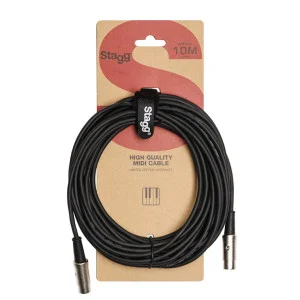 MIDI DIN/DIN Kabel 10m - Metallstecker - Green Musicians