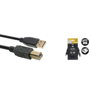 Câble USB 2.0, USB A/USB B (m/m), 3 m - Connexion fiable et rapide