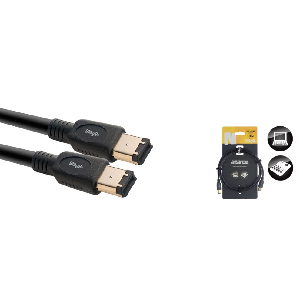 Cable Firewire serie 400 - Conector de 6 pines bañado en oro 400 Mbit/s | Green Musicians