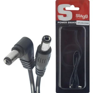 Cable de alimentación DC/DC (m/m, acodado/recto) - 50 cm - Negro