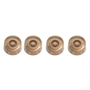 Perillas de volumen (x2) y tono (x2) Gold Hat para guitarra eléctrica tipo P