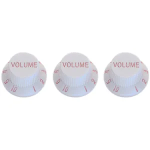 Perillas de volumen y tono (x2) guitarra eléctrica tipo S - blanco, letras doradas