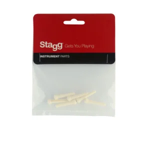 Clavijas para puente de guitarra acústica, de plástico, color blanco envejecido