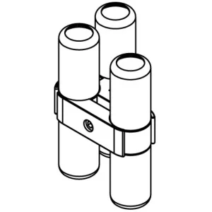 Conector vertical triple (lado a lado) + conector triple (en línea) - Lote negro para paneles de presentación
