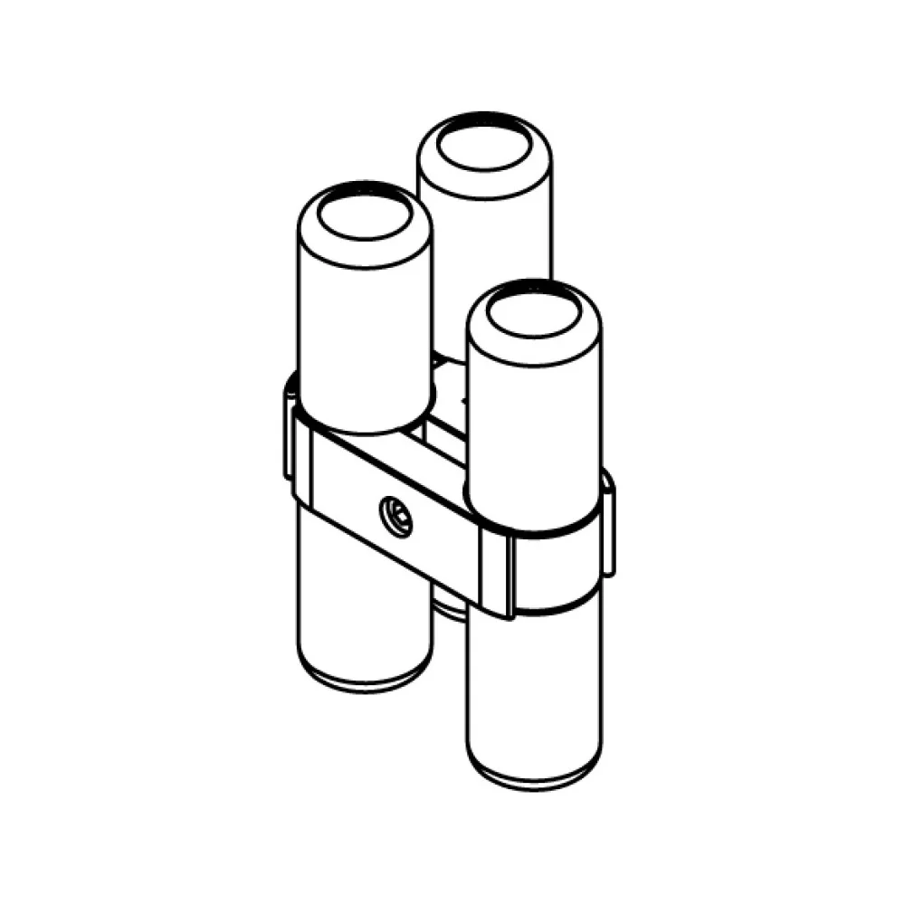 Dreifacher vertikaler Steckverbinder (nebeneinander) + dreifacher Steckverbinder (in Reihe) - Schwarzes Set für Präsentationstaf