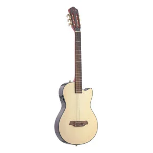 Guitarra clásica eléctrica 4/4 cutaway, cuerpo macizo, color natural
