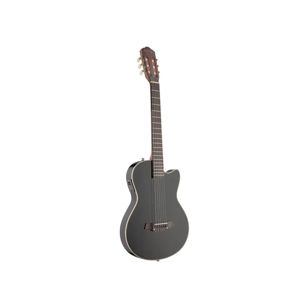 Guitare classique électrique 4/4 pan coupé corps plein massif noire | Green Musicians
