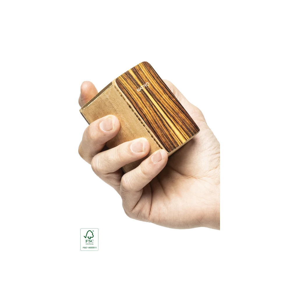 Mini cajón shaker, panel frontal marrón - Instrumento de percusión compacto de roble